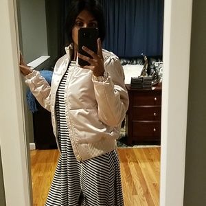 Gap blush pink satin bomber jacket